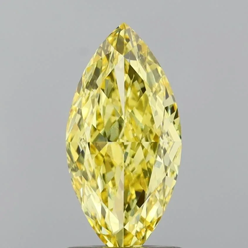 1.32ct MARQUISE Fancy Intense Yellow VVS2 Coloured Lab diamond