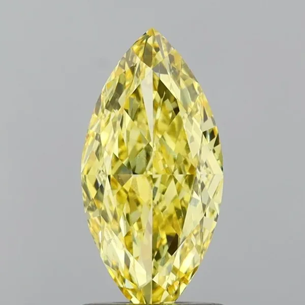 1.32ct MARQUISE Fancy Intense Yellow VVS2 Coloured Lab diamond