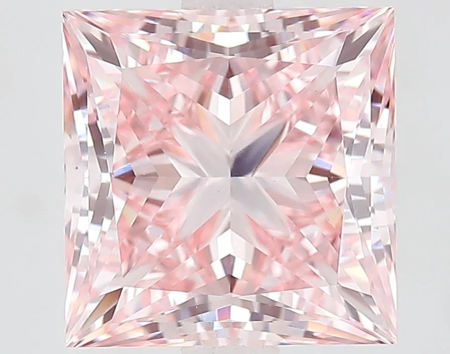 3.12ct PRINCESS Fancy Intense Pink VS1 Coloured Lab diamond