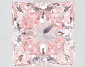 3.12ct PRINCESS Fancy Intense Pink VS1 Coloured Lab diamond