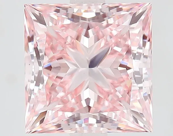 3.12ct PRINCESS Fancy Intense Pink VS1 Coloured Lab diamond