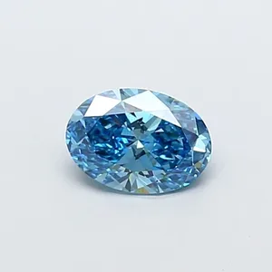 1.08ct OVAL Fancy Vivid Blue VVS2 Coloured Lab diamond