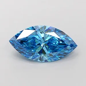 3.08ct MARQUISE Fancy Vivid Blue SI1 Coloured Lab diamond