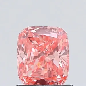 0.8ct CUSHION Fancy Vivid Pink VS1 Coloured Lab diamond