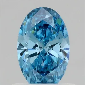 0.69ct OVAL Fancy Vivid Blue VVS2 Coloured Lab diamond