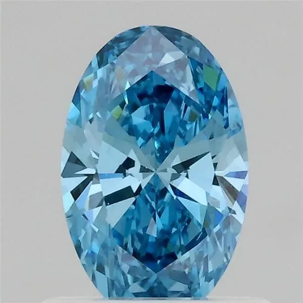 0.69ct OVAL Fancy Vivid Blue VVS2 Coloured Lab diamond