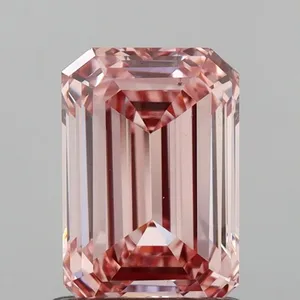 1.09ct EMERALD Fancy Intense Pink VS1 Coloured Lab diamond