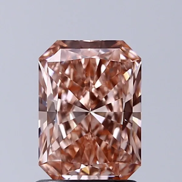 1.34ct RADIANT Fancy Intense Brownish Pink VVS2 Coloured Lab diamond