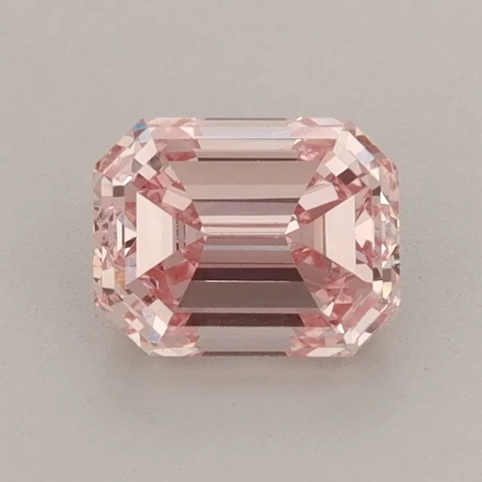 0.91ct EMERALD Fancy Intense Pink VS1 Coloured Lab diamond