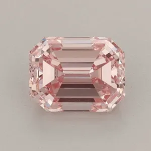0.91ct EMERALD Fancy Intense Pink VS1 Coloured Lab diamond