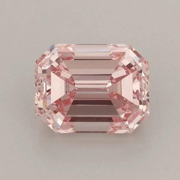 0.91ct EMERALD Fancy Intense Pink VS1 Coloured Lab diamond