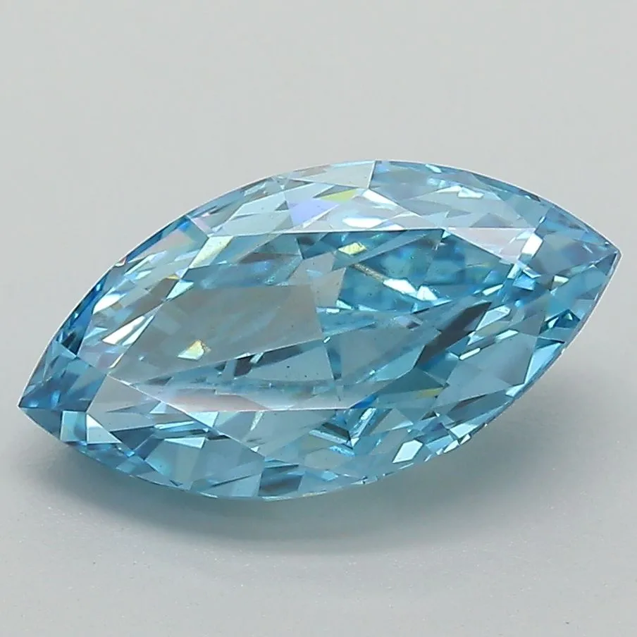 2.16ct MARQUISE Fancy Vivid Blue VVS2 Coloured Lab diamond