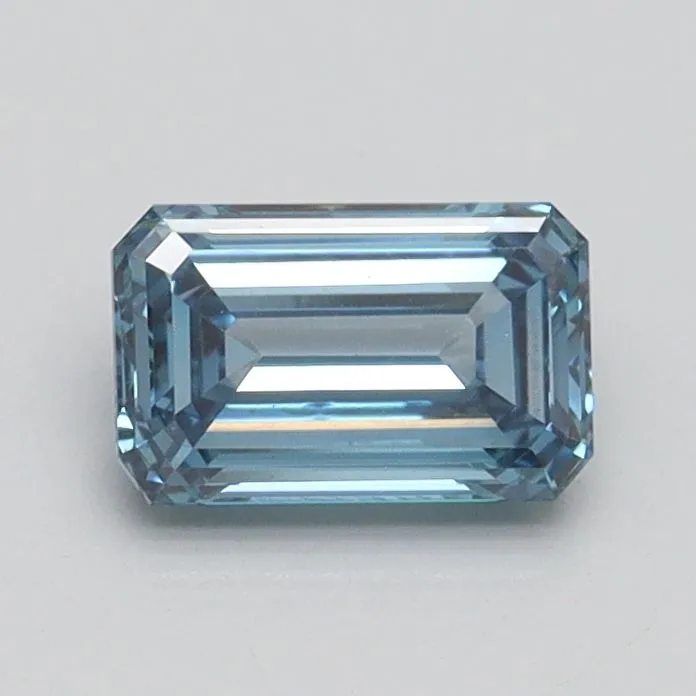 0.70ct EMERALD Fancy Intense Blue VS1 Coloured Lab diamond
