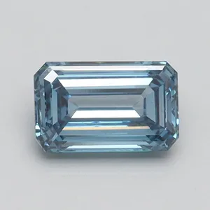 0.7ct EMERALD Fancy Intense Blue VS1 Coloured Lab diamond
