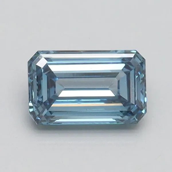0.7ct EMERALD Fancy Intense Blue VS1 Coloured Lab diamond