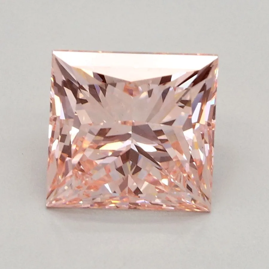 1.92ct PRINCESS Fancy Intense Pink VS1 Coloured Lab diamond