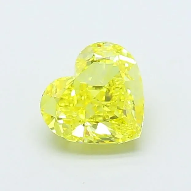 1.06ct HEART Fancy Vivid Yellow VVS2 Coloured Lab diamond