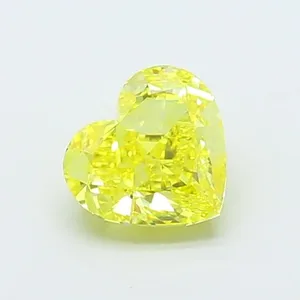 1.06ct HEART Fancy Vivid Yellow VVS2 Coloured Lab diamond