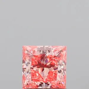 1.1ct PRINCESS Fancy Vivid Orangey Pink VVS2 Coloured Lab diamond