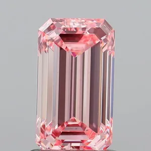 1.56ct EMERALD Fancy Vivid Pink VVS2 Coloured Lab diamond