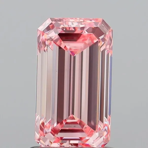 1.56ct EMERALD Fancy Vivid Pink VVS2 Coloured Lab diamond