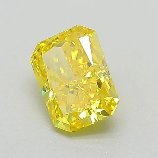 0.66ct RADIANT Fancy Vivid Yellow VVS2 Coloured Lab diamond