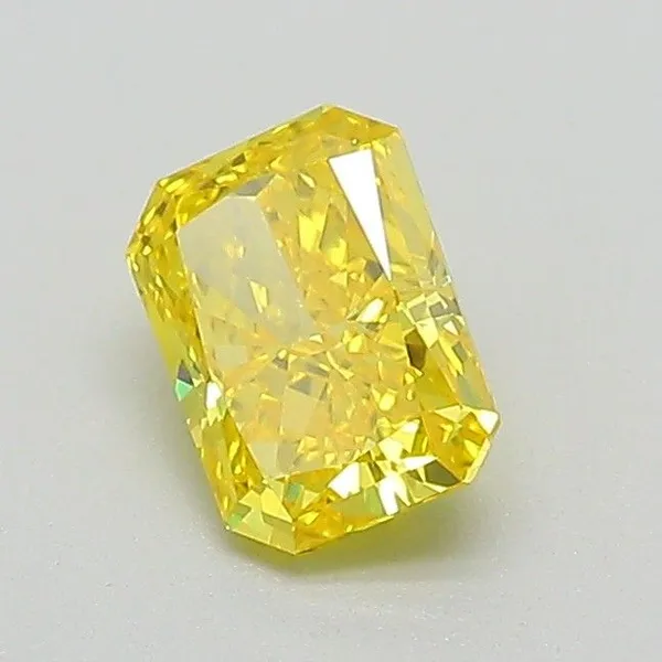 0.66ct RADIANT Fancy Vivid Yellow VVS2 Coloured Lab diamond