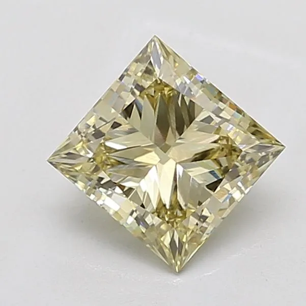 2.05ct PRINCESS Fancy Light Yellow SI2 Coloured Lab diamond