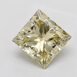 2.05ct PRINCESS Fancy Light Yellow SI2 Coloured Lab diamond
