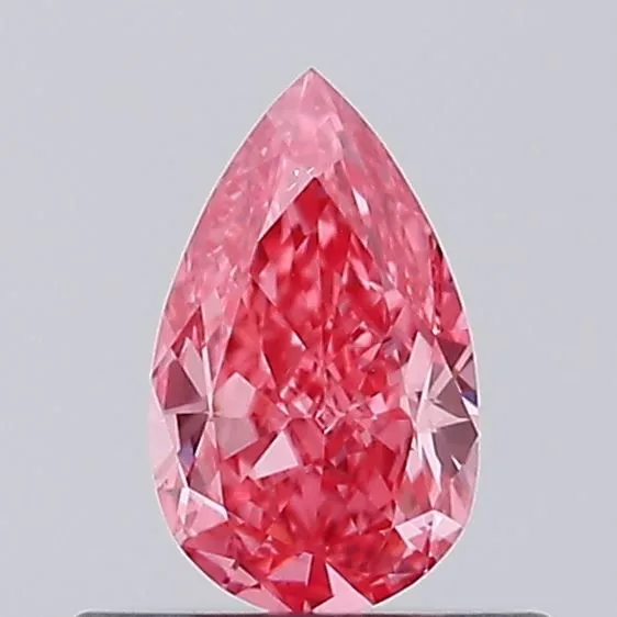0.39ct PEAR Fancy Vivid Pink VS2 Coloured Lab diamond