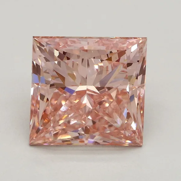 3.19ct PRINCESS Fancy Intense Pink SI1 Coloured Lab diamond