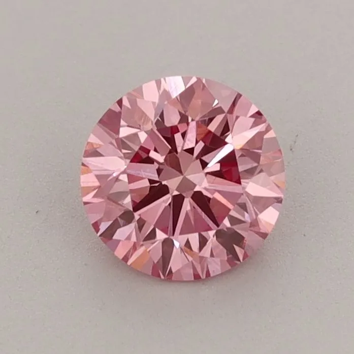 0.68ct ROUND Fancy Vivid Pink VS1 Coloured Lab diamond