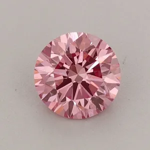 0.68ct ROUND Fancy Vivid Pink VS1 Coloured Lab diamond