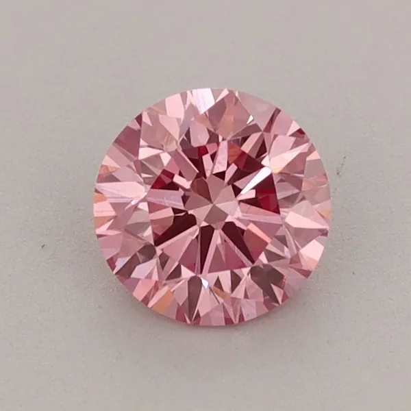 0.68ct ROUND Fancy Vivid Pink VS1 Coloured Lab diamond