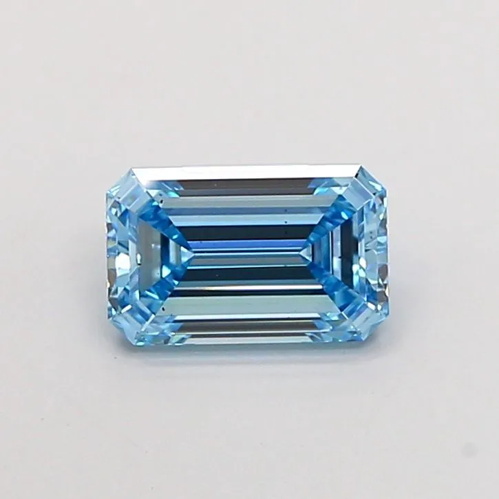 1.54ct EMERALD Fancy Vivid Blue VS2 Coloured Lab diamond