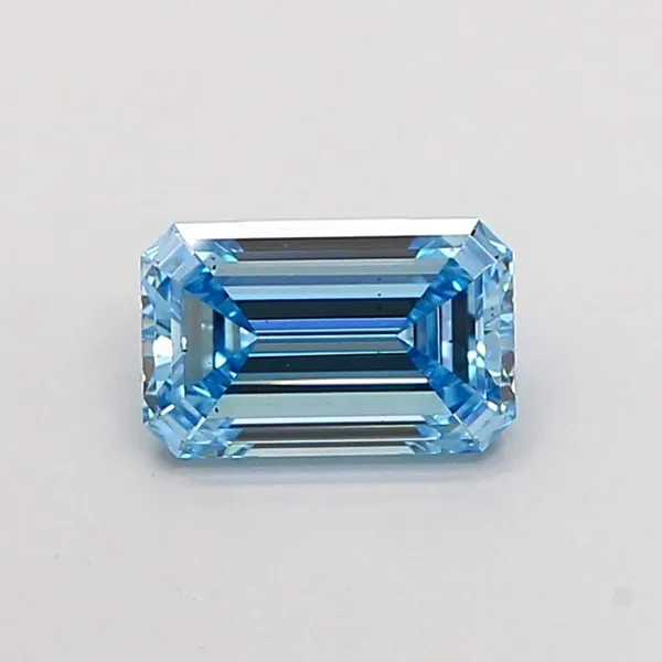 1.54ct EMERALD Fancy Vivid Blue VS2 Coloured Lab diamond