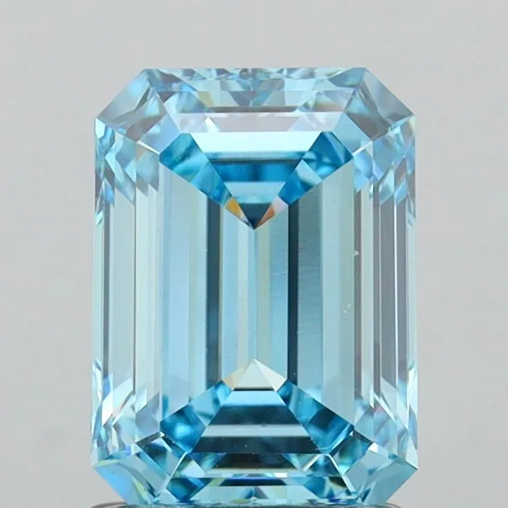 1.83ct EMERALD Fancy Vivid Blue VS1 Coloured Lab diamond
