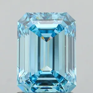 1.83ct EMERALD Fancy Vivid Blue VS1 Coloured Lab diamond
