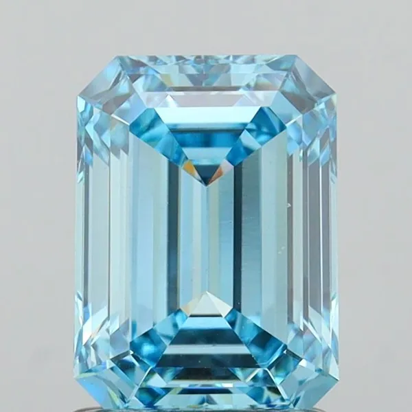 1.83ct EMERALD Fancy Vivid Blue VS1 Coloured Lab diamond