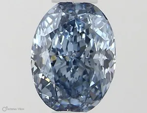 0.53ct OVAL Fancy Vivid Blue VS2 Coloured Lab diamond