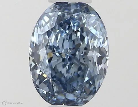 0.53ct OVAL Fancy Vivid Blue VS2 Coloured Lab diamond