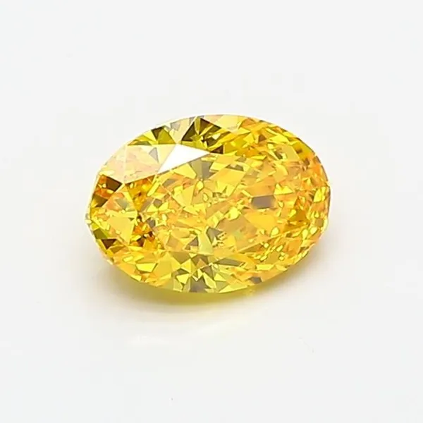 0.68ct OVAL Fancy Vivid Yellow VVS1 Coloured Lab diamond