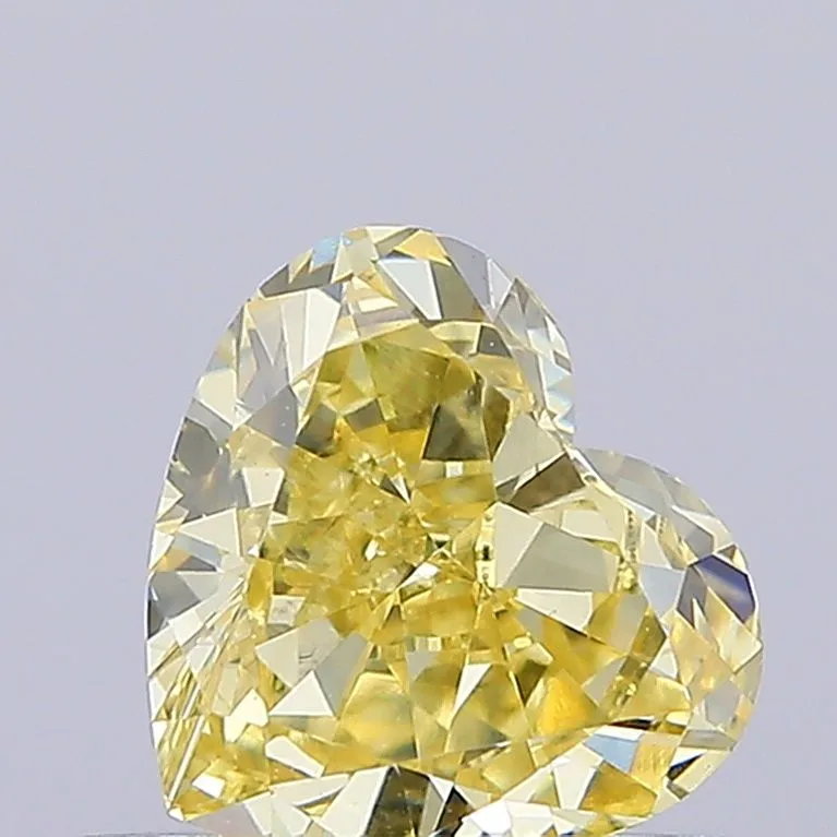 0.57ct HEART Fancy Intense Yellow VS2 Coloured Lab diamond