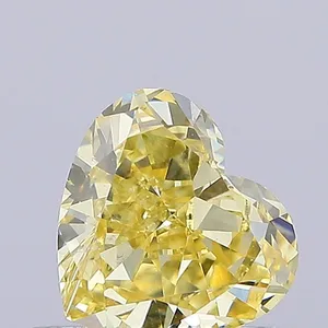 0.57ct HEART Fancy Intense Yellow VS2 Coloured Lab diamond