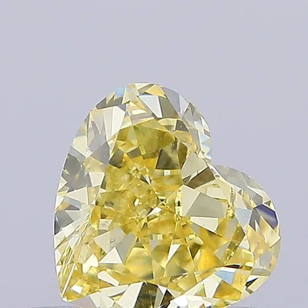 0.57ct HEART Fancy Intense Yellow VS2 Coloured Lab diamond
