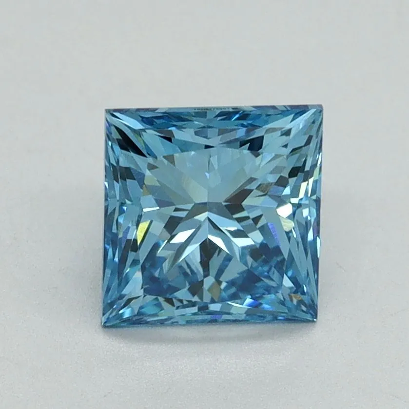1.50ct PRINCESS Fancy Vivid Blue VS1 Coloured Lab diamond