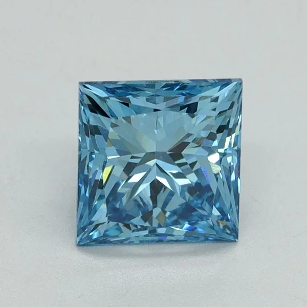 1.5ct PRINCESS Fancy Vivid Blue VS1 Coloured Lab diamond