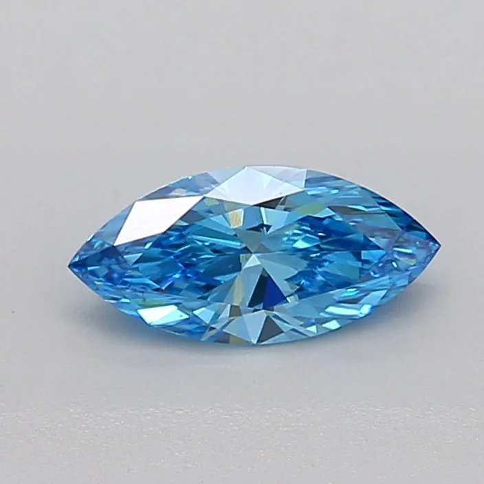0.60ct MARQUISE Fancy Vivid Blue VS2 Coloured Lab diamond
