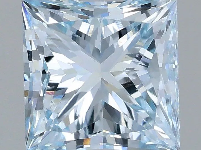 0.71ct PRINCESS Fancy Intense Blue VS1 Coloured Lab diamond