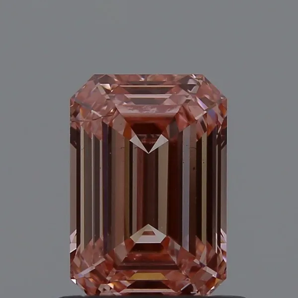 0.9ct EMERALD Fancy Vivid Pink SI1 Coloured Lab diamond